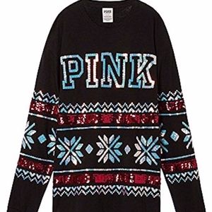 VICTORIA'S SECRET PINK SEQUIN CHRISTMAS SWEATER